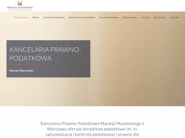 Kancelaria Prawno-Podatkowa Maciej Mazański Doradca Podatkowy i Radca Prawny